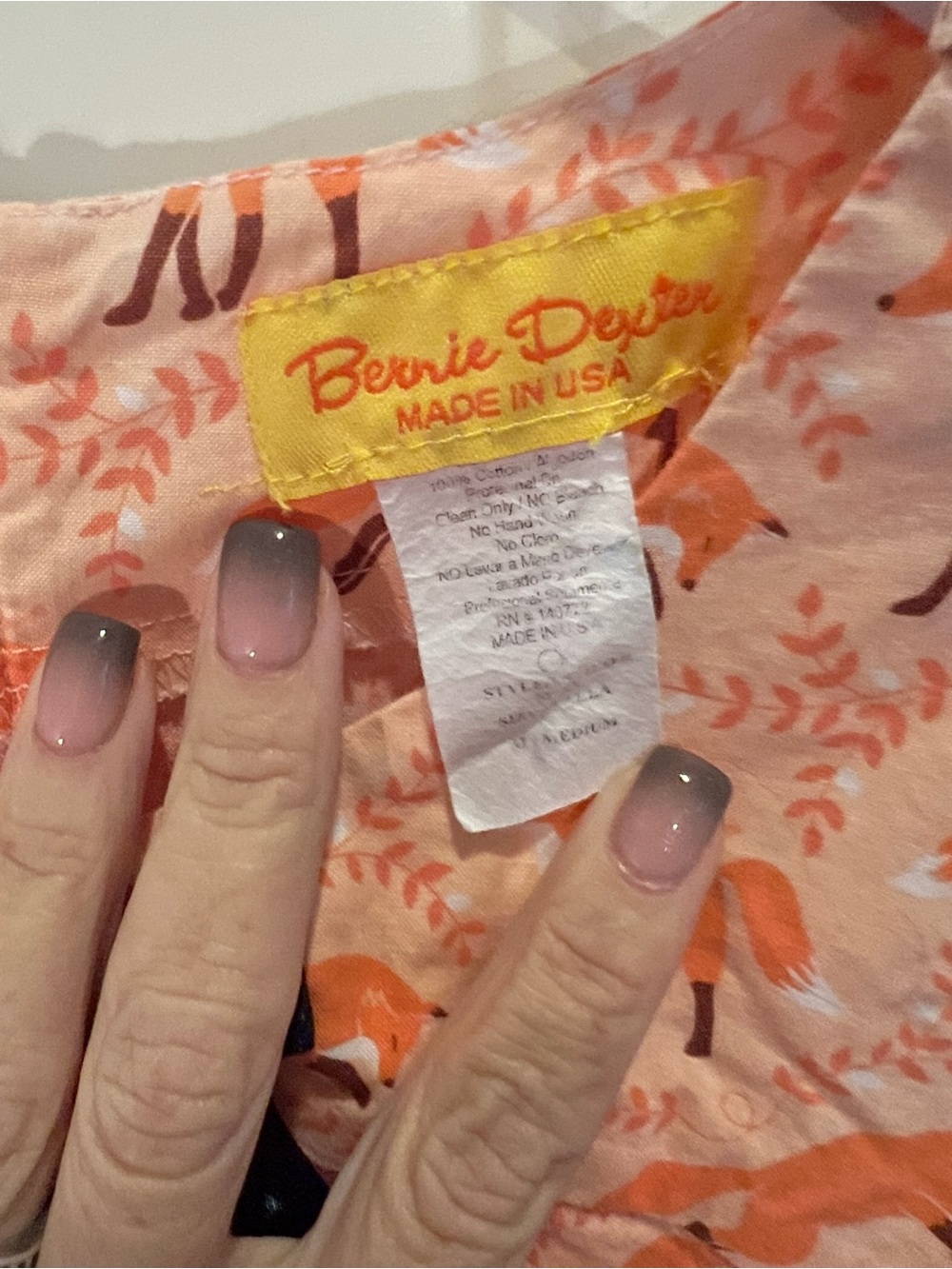 Bernie Dexter orange dress with Orange Fox Print